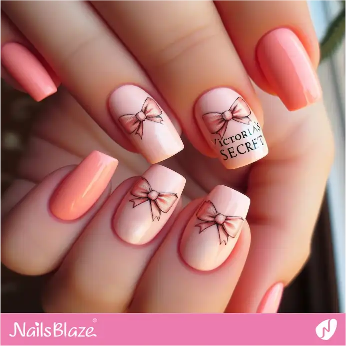 Peach Fuzz Victoria's Secret Bow Nails | Color of the Year 2024 - NB1931